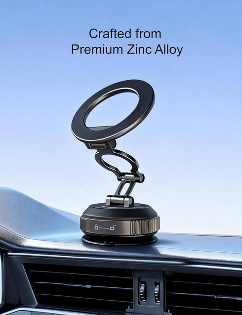 Vearstie 30N 360 MagMount Pro High-Power Magnetic Car Phone Holder, Rotating Lock-Vacuum Suction Cup with Zinc Alloy