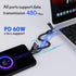 pzoz Portable Keychain Charger Short Cable with LED Display, 4-in-1 Multi USB C Fast Charging Combo for iPhone iPad