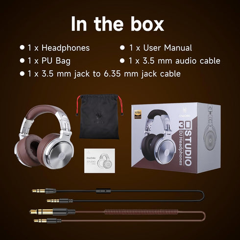 OneOdio Pro-30 Over Ear Headphone, Wired Premium Stereo Sound Headsets with 50mm Driver, Foldable Comfortable