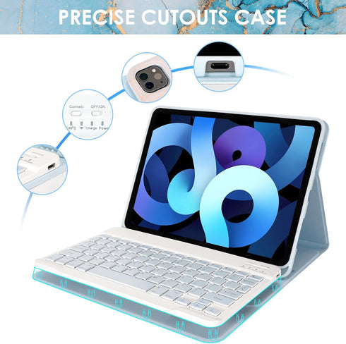 LAMA Smart Keyboard Case with Mouse for iPad Air 11-inch (M2) 2024 & iPad Pro 11 inch (4th/3rd/2nd/1st Generation),