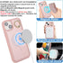 Havaya for iPhone 14 Plus Case for Women with Card Holder iPhone 14 Plus Phone case magsafe Compatible Leather Zipper Phone Wallet Detachable 2-in-1 Magnetic-Rose Gold