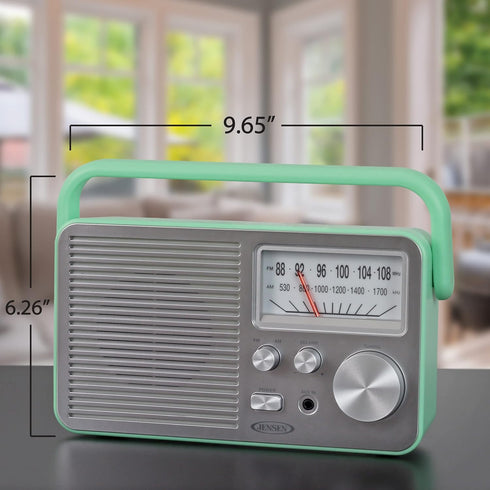JENSEN MR-750-GR MR-750 Portable AM/FM Radio, Green