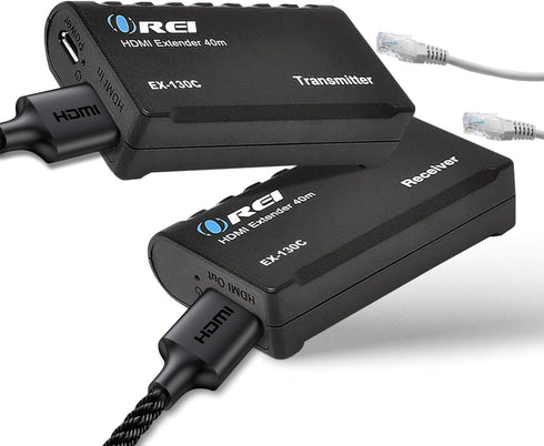 OREI 1080p HDMI Extender Over Ethernet up to 131 Feet - 1080@60Hz HDMI 1.4 HDCP 1.4, Power Over Cable (EX-130C)