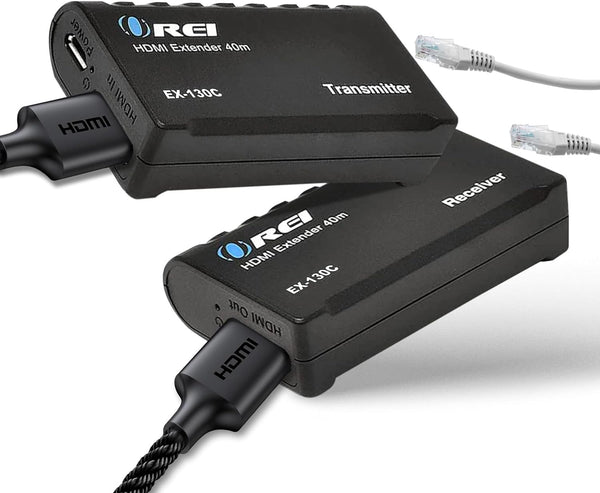 OREI 1080p HDMI Extender Over Ethernet up to 131 Feet - 1080@60Hz HDMI 1.4 HDCP 1.4, Power Over Cable (EX-130C)
