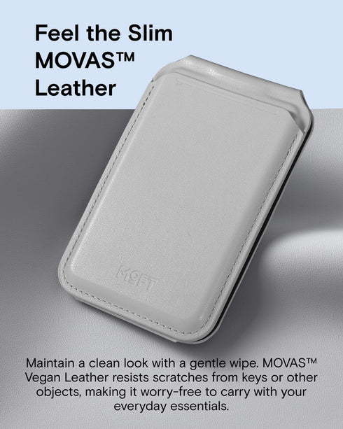 MOFT MagSafe Wallet, Card Holder Fits 1-2 Cards, Strong Magnetic Wallet with Angle Adjustment, MOVAS Vegan Leather