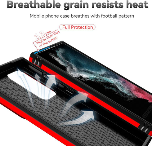 SunStory Military-Grade Protective Phone Case for Samsung Galaxy S23 Ultra, with HD Screen Protector, Kickstand & Slide