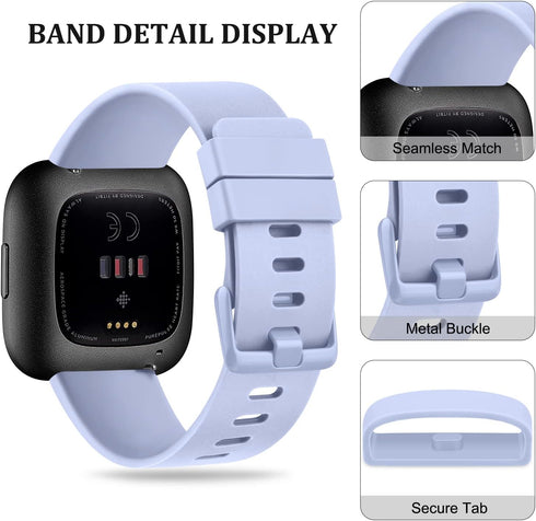 Sport Bands Compatible with Fitbit Versa 2, Classic Soft Silicone Replacement Wristbands for Smart Watch (Large, Baby
