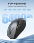 TECKNET Computer,2.4G Wireless,6 6400 Wireless Mouse Rechargeable,Mouse for Laptop USB Computer Mice Button DPI