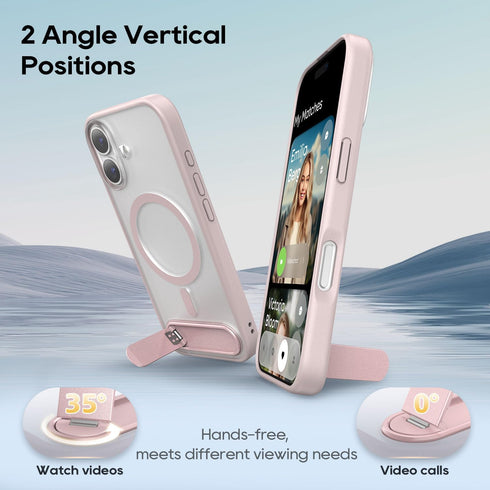 Niunisi 17 6.3-Inch 6.3" 2025, for iPhone with Magnetic Rotable Slim Kickstand Compatible with MagSafe Frosted Matte