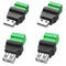 4Packs USB 2.0 Type A Male/Female to 4 Pin Screw Terminal Block Connector, Portable Pluggable Type Adapter