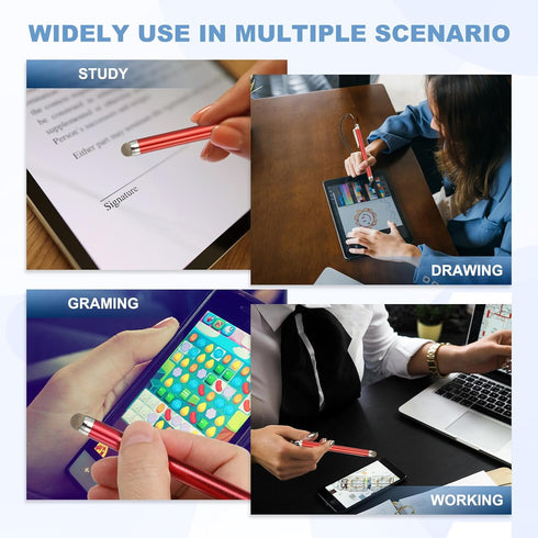 PATIKIL 2 Pcs Screen Capacitive Pen with Spring Rope Fixing Dock High Sensitivity for Mobile Phone Car Navigation GPS