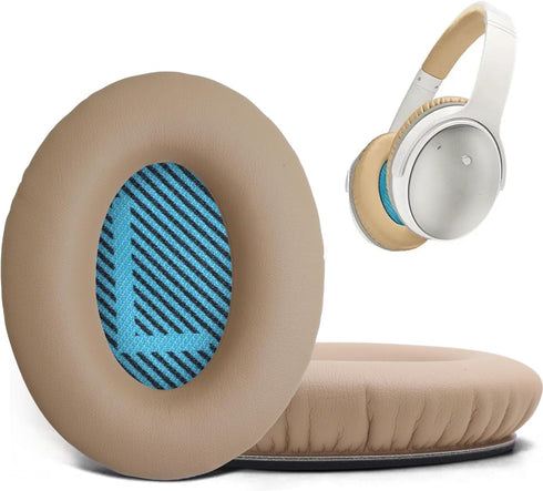 Headphones Replacement Ear Pads for Bose Quietcomfort QC35 II, Softer Leather, Noise Isolation Foam - Khaki