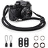 Camera Neck Strap Rope for Fujifilm X100VI, A6000, Canon EOS R6, Nikon Zf, Z5, Z30 - Black