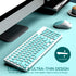 FD Wireless Keyboard and Mouse Combo, 2.4GHz USB Cordless, Cute Round Keys, Slim Set for Laptop & Computer