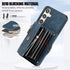 Phone Case for Samsung Galaxy S24 5G - Wallet Cover with Tempered Glass Screen Protector, Blue