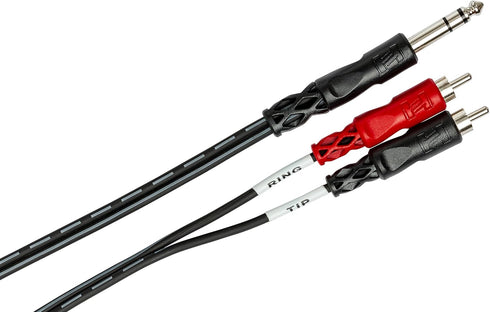 Hosa TRS-203 9 Feet Insert Cable, 1/4 Inches TRS to Dual RCA
