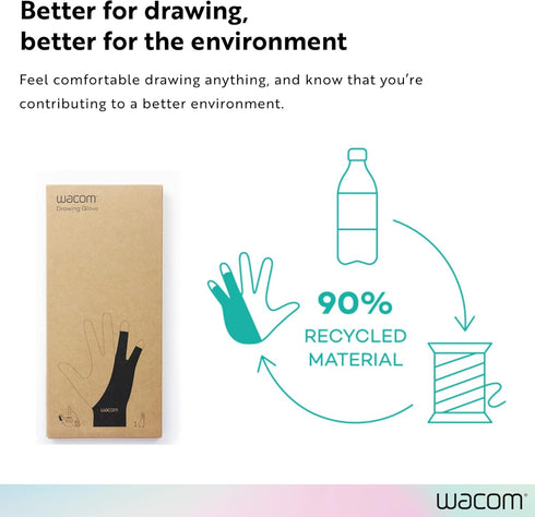 Wacom Drawing Glove, Two-Finger Artist Glove for Drawing Tablet, Eco-Friendly, One-Size (3 Pack)