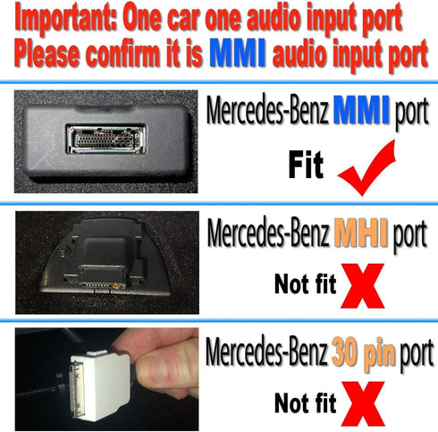 Bluetooth Kit Compatible with Mercedes-Benz MMI Car Interface Adapter iPhone Android iPod Integration Music AUX Connector by Yoper