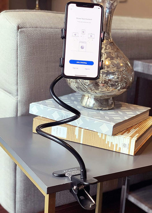 Agoz Cell Phone Holder Gooseneck Mount, Lazy Clamp Clip Flexible Phone Stand for Office Desk Bed (iPhone 15 Pro MAX,