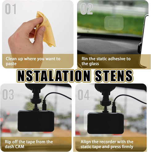 Tucnoeu 8Pcs Dashcam Windshield Sticke Clear Electrostatic Stickers Sticker Shield for Windshields,Prevent Scratching