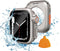 2 in 1 Waterproof Case for Apple Watch 45mm, Tempered Glass Protective PC Back Cover Accessories