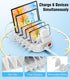 60W Phone Charging Station for Multiple Devices, 6-Port USB Charging Dock with 6 Cables for iPad, iPhone, Tablet, Cell