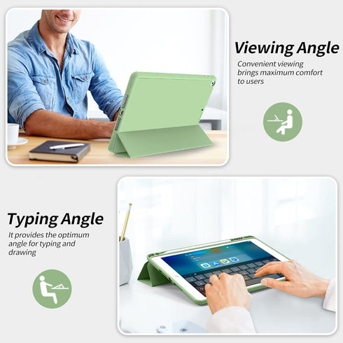 Aoub Case for iPad 6th/5th Generation 9.7 inch, with Pencil Holder, Auto Sleep/Wake, Light Green