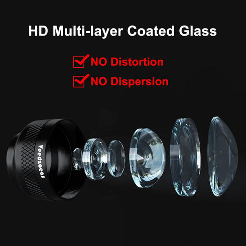 Veedzoens 60mm 17mm Telephoto Lens for iPhone Android Smartphone, Compatible with SmallRig NEEWER Phone Cage