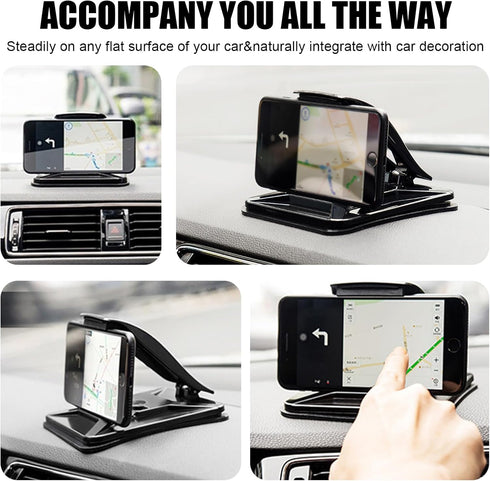 DUSCOKE Car Phone Holder Mount for Dashboard, Universal Anti-Slip Dashboard Cell Phone Stand with Suction Cup for Most
