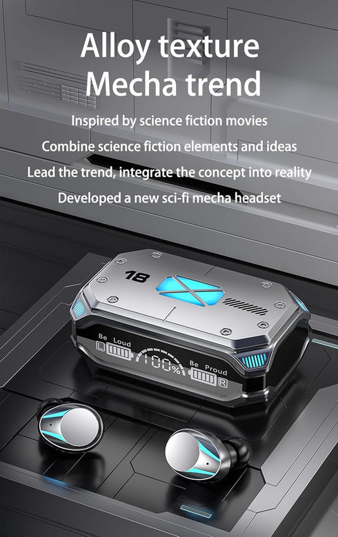 True Wireless Earbuds Model 33, 2024 Bluetooth 5.3 Headphones, Waterproof Touch Control, Built-in Mic, IP7 Earphones