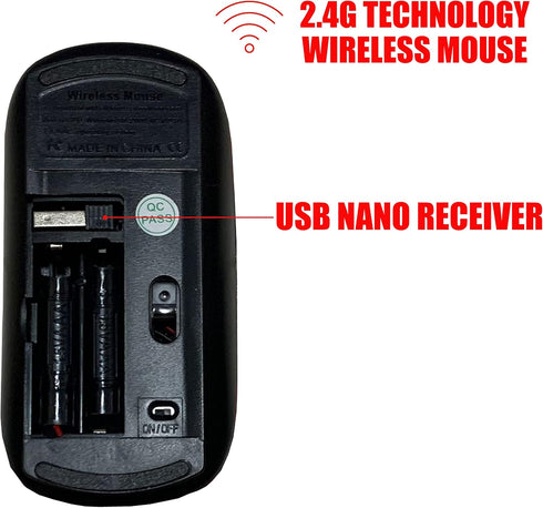 2.4G Wireless Mouse with Cute Pattern Design for All Laptops and Desktops with Nano Receiver - Doodle Dog Paw