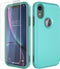Diverbox iPhone XR Case, Teal, with Tempered Glass Screen Protector, Shockproof & Dropproof Heavy Duty Protection