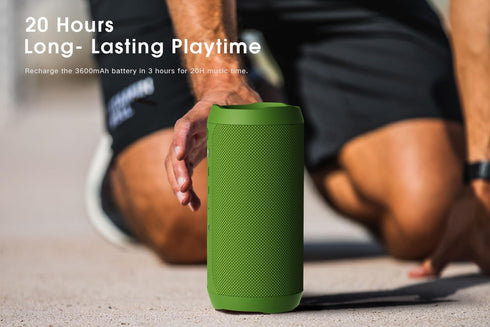 EDUPLINK Bluetooth Speaker, Portable Waterproof IPX7 Speaker, TWS Pairing Stereo, Long Playtime for Home & Travel, Green