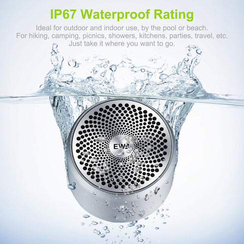 EWA A106 Wireless Mini Bluetooth Speaker with Custom Bass Radiator, Portable for Home, Outdoors (Silver)