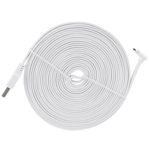 LEFXMOPHY Power Cord for WYZE Cam Pan V3 90 Degree L-Shape Connector 20ft Micro USB Right Angle White Extension Charging Cable