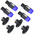 Supkiir 8 Pack Audio Speaker Plug Kit, 4Pcs 4 Pole Speaker Plug & 4Pcs Square Female Panel Mount Socket
