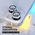 Choiche 2+1 Camera Lens Protector for iPhone 14/14 Plus, Glitter-Silver, 9H Tempered Glass, Metal Ring Decoration.