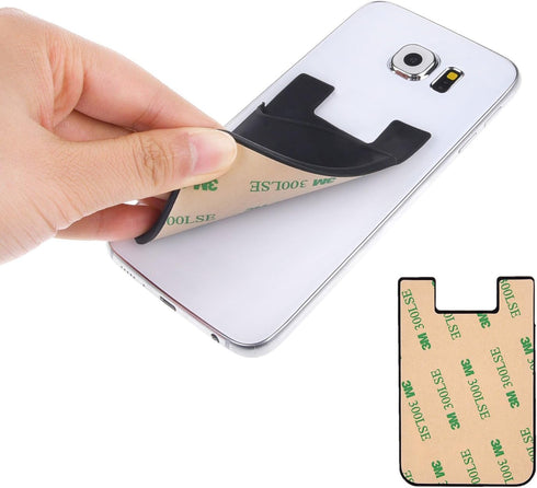 Credit Card/ID Card Holder - Silicone Material, Attach to Almost Any Phone, Carry Essential Cards with Safe Flight Cloth