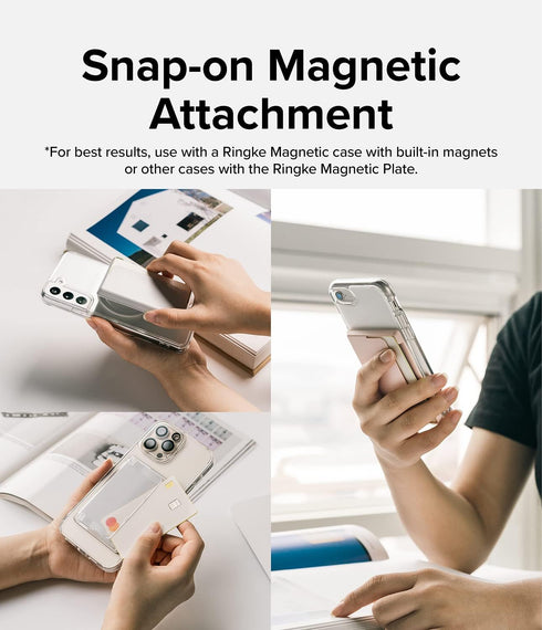 Ringke Magnetic Slide Slot Card Holder, Compatible with MagSafe Wallet, Lightweight Hard Phone Wallet for Photocard