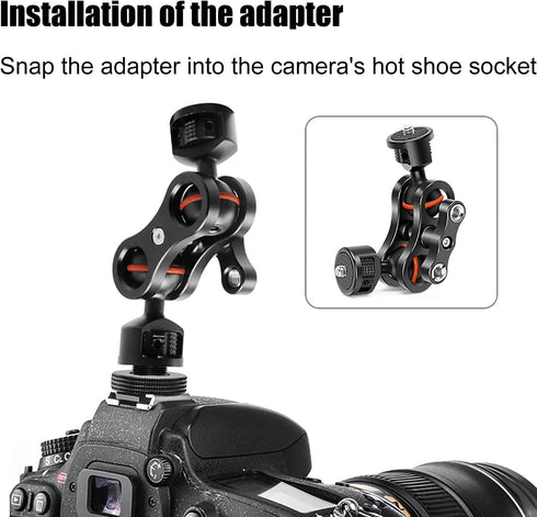 1/4" Female Thread to Hot Shoe Adapter, LUORNG 2PCS Hot Shoe Mount Adapter with 1/4 to 1/4 inch Male Screw