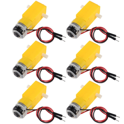 6PCS TT Motor DC Electric Gear Motor DC 3V-6V Prewired Gear Motor