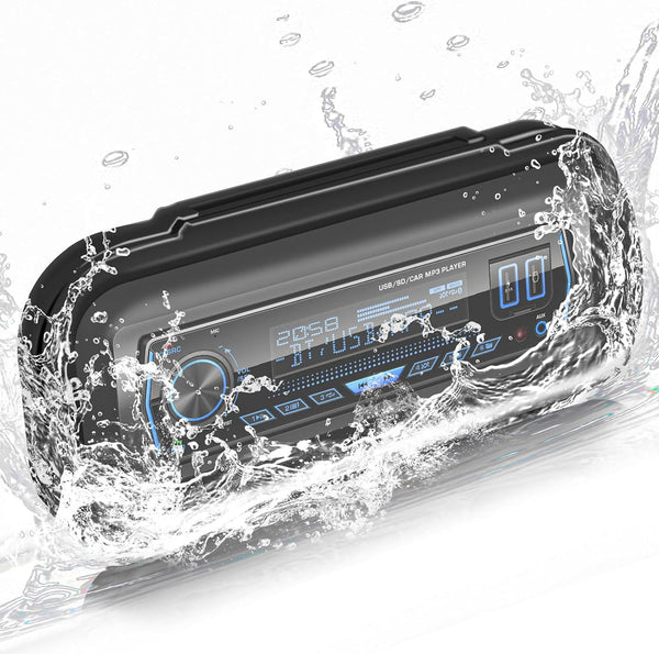 Water Resistant Marine Radio Cover, Boat Stereo Splash Guard Housing, Universal Single DIN Waterproof Case