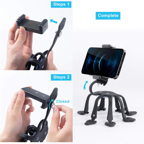 WixGear Cell Phone Octopus Tripod, Universal Smartphone Holder with 8 Legs for All Smartphones