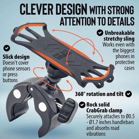 Upgraded 2025 Bicycle & Motorcycle Phone Mount - Secure Bike Phone Holder for iPhone, Samsung, Any Smartphone