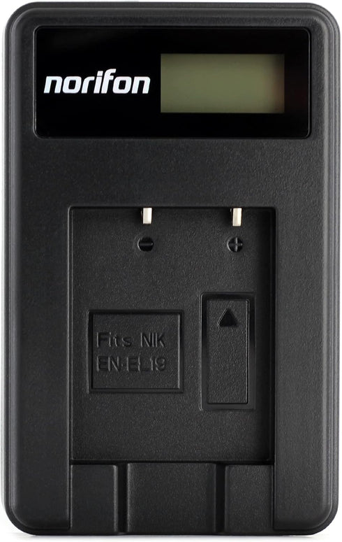 EN-EL19 LCD USB Charger for Nikon Coolpix S33, S7000, S6900, S2800, and More, Black EN-EL19-L