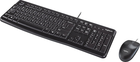 Logitech 920002565 MK120 Set, Wired Desktop Keyboard/Mouse, USB, Black