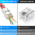 Shielded RJ45 Cat6A Cat7 Pass Through Connectors, 3 Prong 8P8C Gold Plated Modular Data Plug (30 Pack)