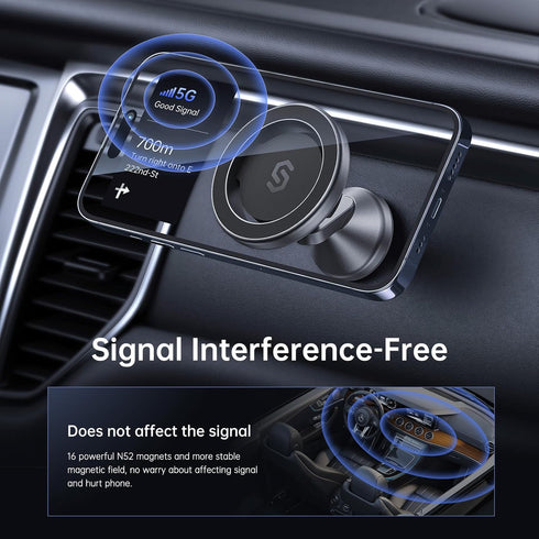 SYNCWIRE MagSafe Car Mount - 360° Rotation Magnetic Phone Holder for Car Dashboard, Compatible with iPhone 15 Pro Max
