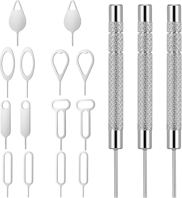 Qianyu 17 PCS SIM Card Removal Tool Set, Stainless Steel Phone Tray Opener