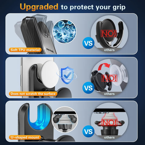 pop-tech Car Vent Phone Mount for Socket Grip, Air Vent Clip Holder Compatible with MagSafe Wallet Black & iPhone